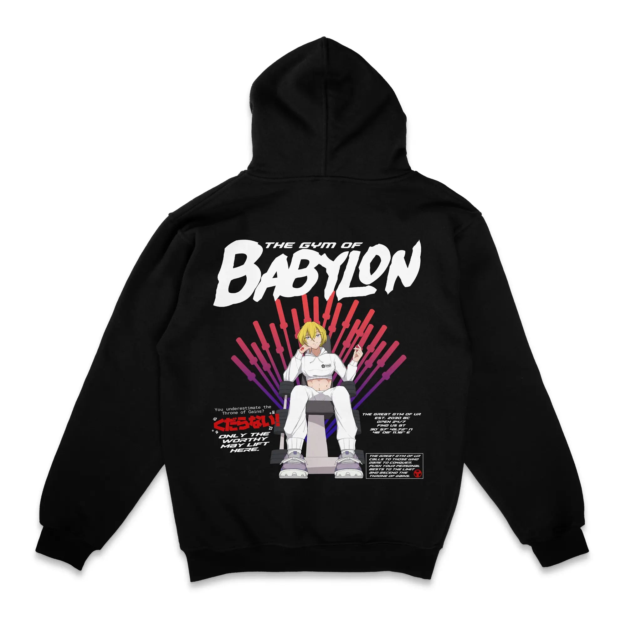 Gym of Babylon Throne Gen1 [Backprint] // Zip Hoodie