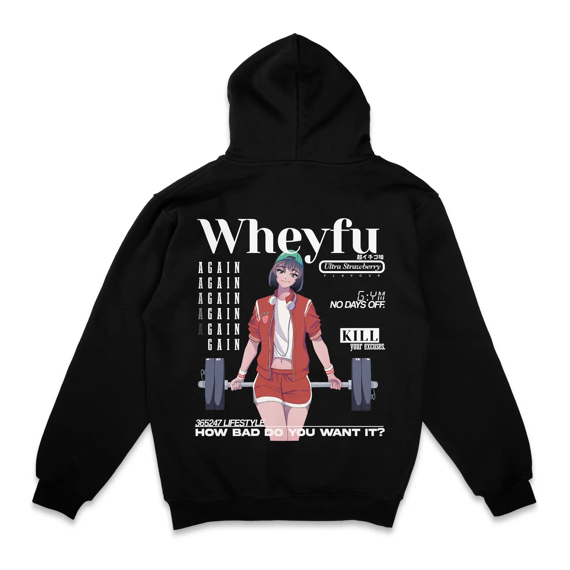 Wheyfu Ultra Strawberry Gen2 [Backprint] // Zip Hoodie